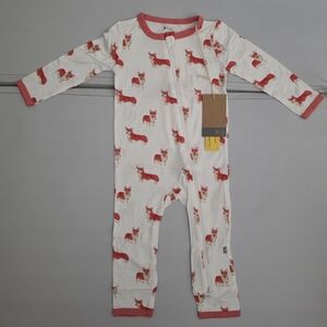 NWT Kyte Baby Zippered Romper in Corgi Long Sleeve Size 18-24M